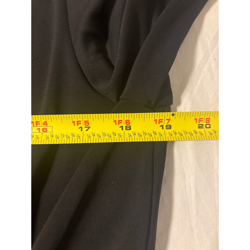 Talbots Midi Dress Womens 16 Black 3/4 Sleeve Side Knot Stretch Jersey - Picture 5 of 10